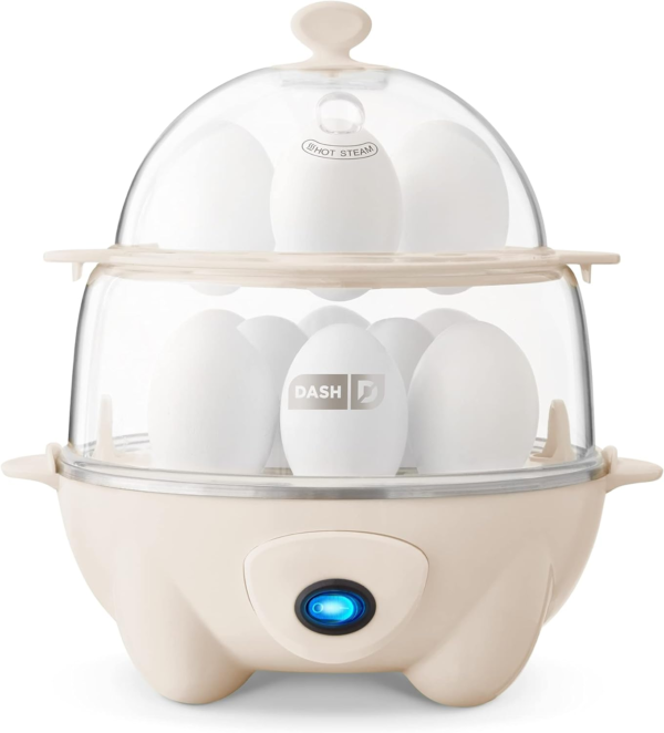 DASH Deluxe Rapid Egg Cooker for Hard Boiled, Poached, Scrambled Eggs, Omelets, Steamed Vegetables, Dumplings & More, 12 Capacity, with Auto Shut off Feature - Black - Image 6
