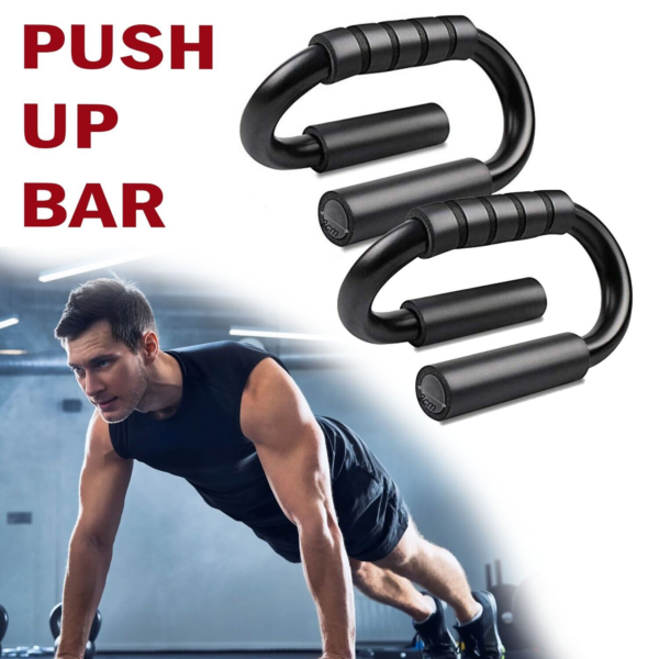 Push up Bar S Shapes Non-Slip Fitness Stand Exercise Grips Strength Workout Equipment Home Gym - Image 4