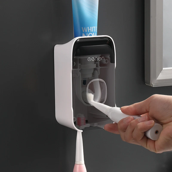 Automatic Toothpaste Dispenser Squeezer with Toothbrush Holder Wall Mounted Bathroom Accessories Sets - Image 5